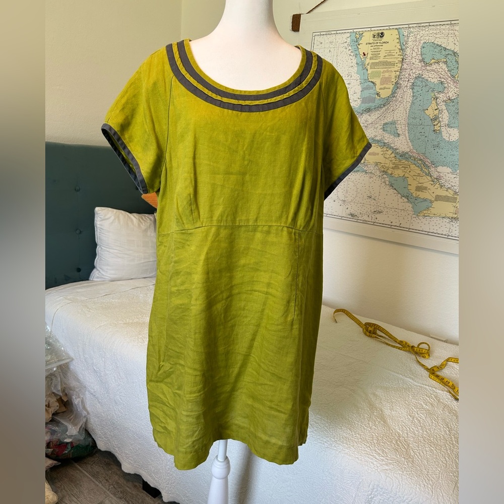 Boden Olive and Charcoal Midi Dress Petite